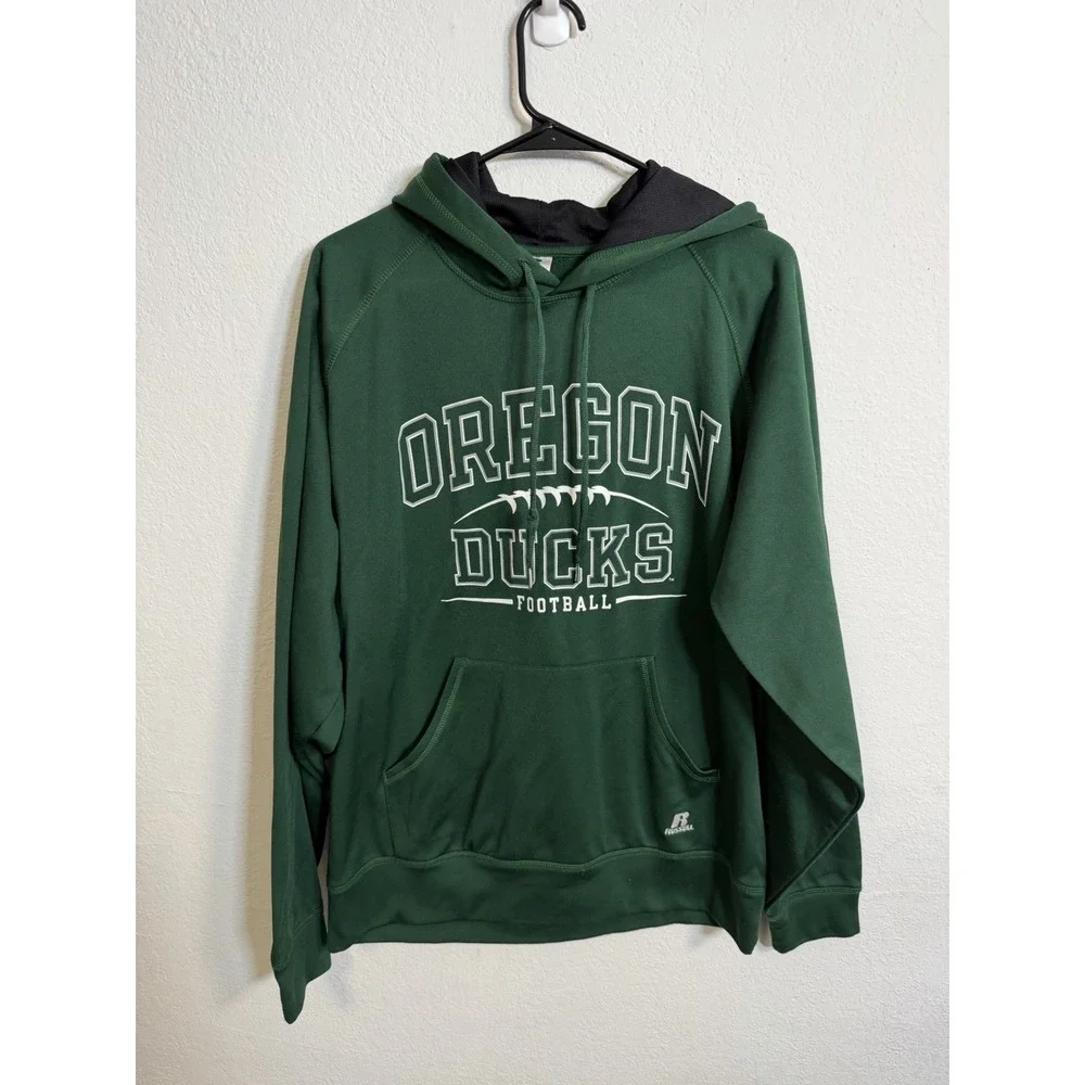 Oregon Ducks Hoodie Men's Size L Green Football Russell‎ Athletic